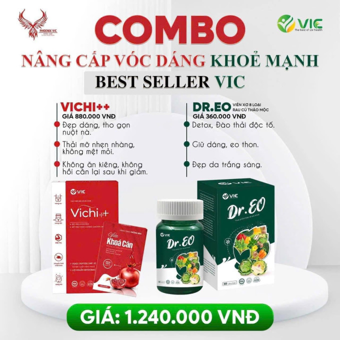 Combo giảm cân giảm mỡ bụng Vichi + Dr Eo