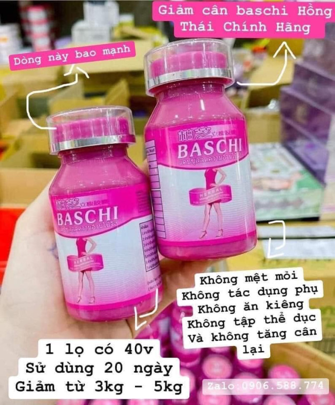 Giảm Cân Baschi Hồng hàng chuẩn Thái chính hãng