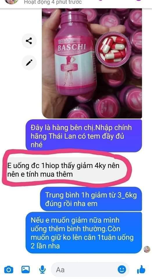 Hình ảnh Feedback Baschi Hồng giảm cân hiệu quả từ khách hàng