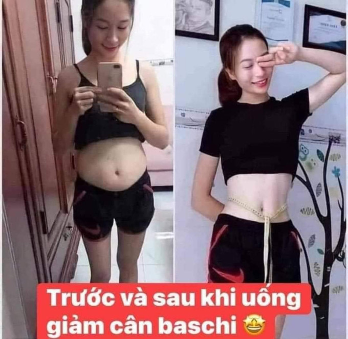Hình ảnh review từ khách hàng sau khi sử dụng Baschi Hồng giảm cân