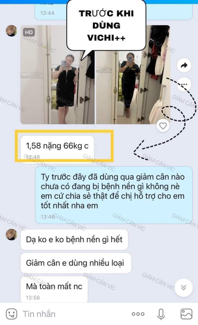 Khách hàng sử dụng giảm cân Vichi thành công