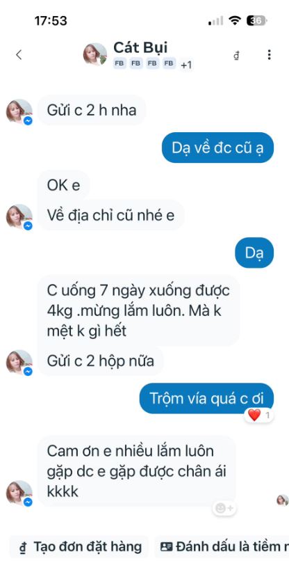 Hình ảnh Feedback Baschi Hồng giảm cân hiệu quả từ khách hàng