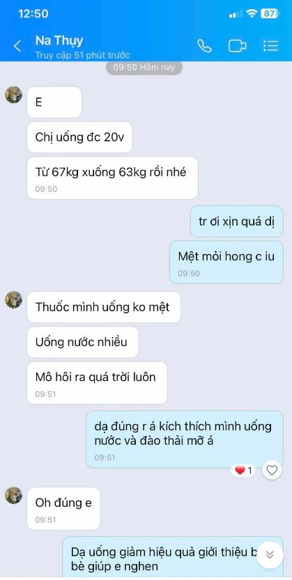 Hình ảnh Feedback Baschi Hồng giảm cân hiệu quả từ khách hàng