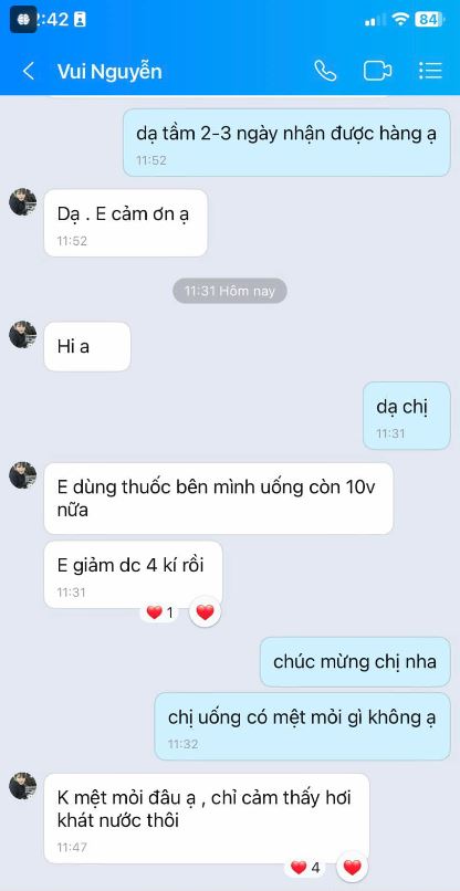 Hình ảnh Feedback Baschi Hồng giảm cân hiệu quả từ khách hàng