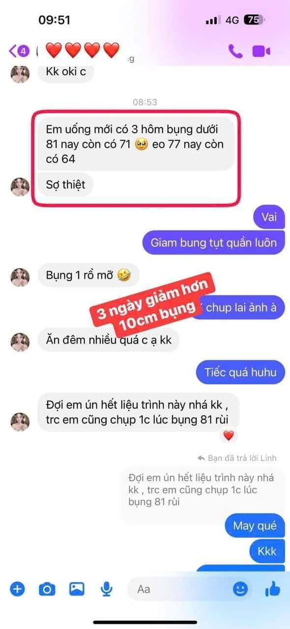 Hình ảnh Feedback review giảm cân Vip X2 từ khách hàng