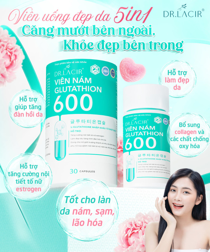 Thành phần Glutathione 600 chính hãng