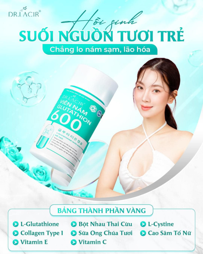 Viên Uống Trắng Da Glutathione 600
