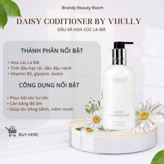Dầu xả Vi Jully Daisy Conditioner với công thức độc đáo có khả năng phục hồi độ đàn hồi của mái tóc