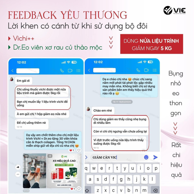 Review đánh giá Hình ảnh review Giảm Cân Cho Cơ Địa Khó Giảm - Vichi từ khách hàng 