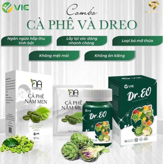 Giảm Cân Cho Mẹ Sau Sinh Combo Siêu Gầy Cà Phê Nấm Men Nacoffee + Dr Eo