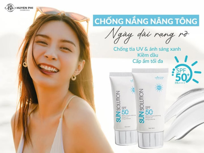 Kem chống nắng Huyền Phi Sun Solution với chỉ số SPF 50 PA++++
