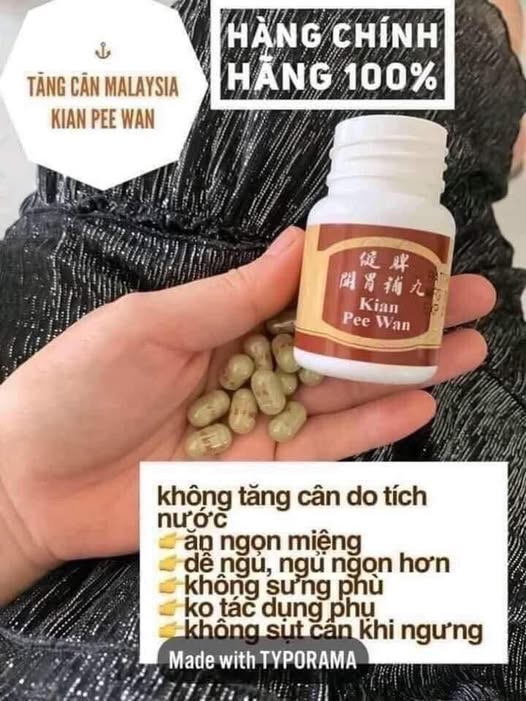Viên uống tăng cân Kian Pee Wan Malaysia là lựa chọn hàng đầu dành cho người gầy lâu năm
