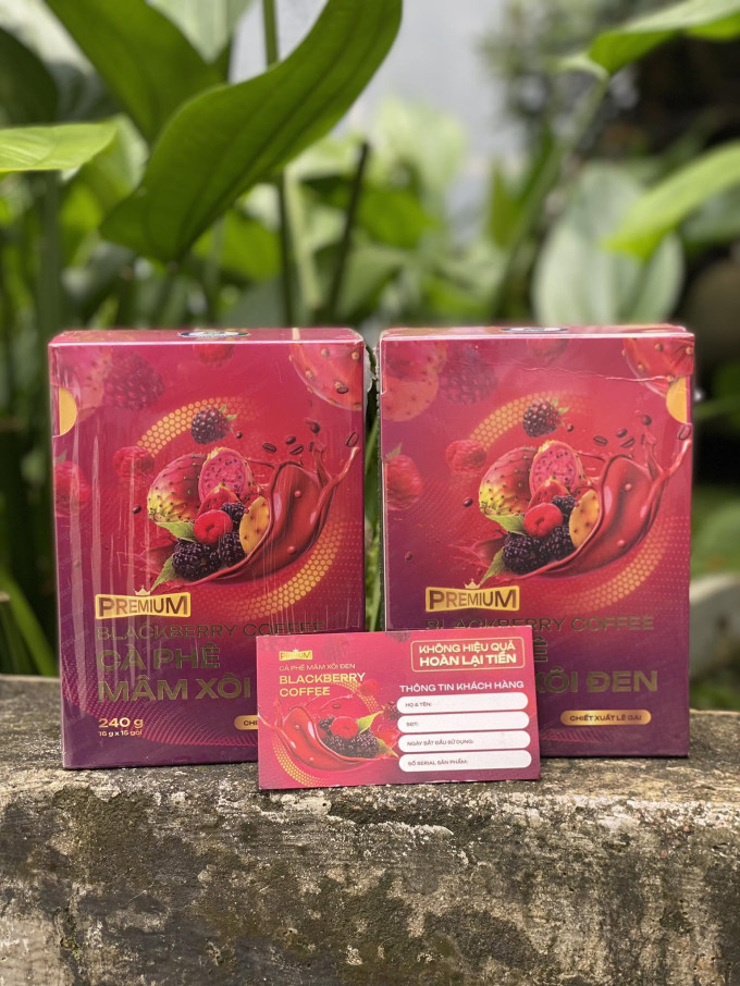 Cà Phê Mâm Xôi Đen Premium Blackberry Coffee Chính Hãng| Hộp 15 Gói