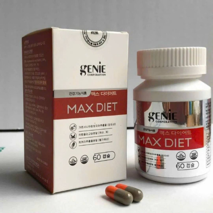 Giảm Cân Max Diet Genie Hàn Quốc Chính Hãng Hộp 60 viên