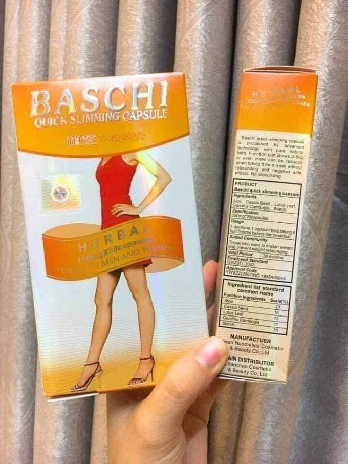 1 hộp Baschi cam Thái Lan 30 viên - gọn dáng rõ rệt, không cần ăn kiêng khắt khe