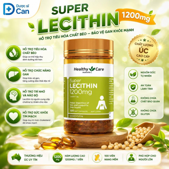 Super Lecithin Healthy Care 1200mg 100 Viên Chính Hãng Úc