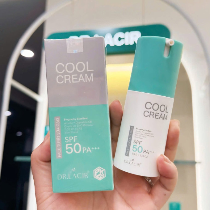 Kem Chống Nắng Cool Cream Face Tuyết Sữa Gạo Dr.Lacir SPF 50 PA+++ 50g