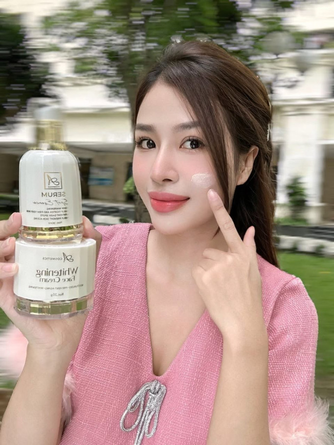Combo kem face pháp + serum trắng da herbal essence A cosmetics, dưỡng sáng, nâng tone tự nhiên
