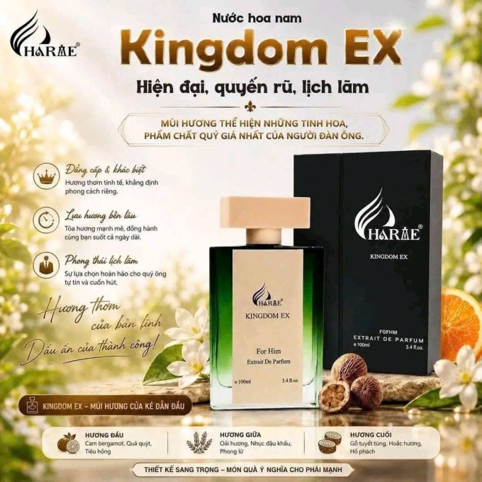 Nước Hoa Unisex Charme Kingdom EX 100ml – Cổ Điển, Thanh Lịch Và Tinh Tế