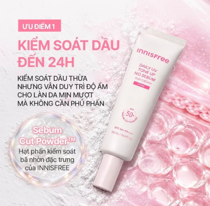Kem Chống Nắng Nâng Tone Kiềm Dầu Innisfree Daily UV Tone Up 50ml SPF50+ PA++++
