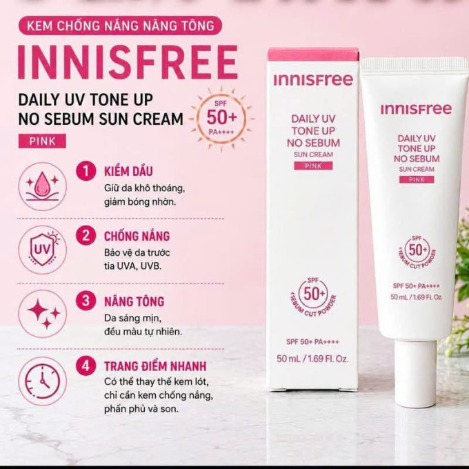 Mua Kem Chống Nắng Nâng Tone Kiềm Dầu Innisfree Daily UV Tone Up 50ml chính hãng