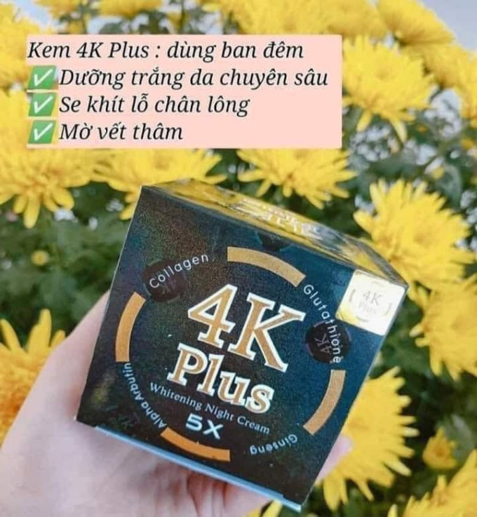 Kem 4K Plus Đen Whitening Night Cream Thái Lan 20g Chính Hãng